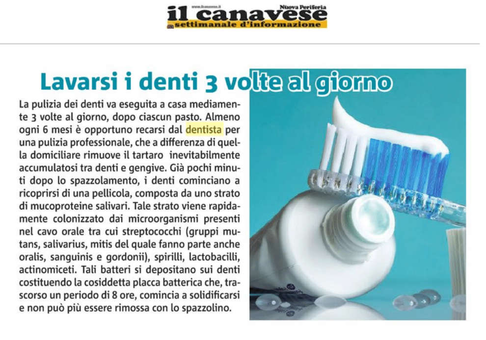 Lavare i denti 3 volte al dì